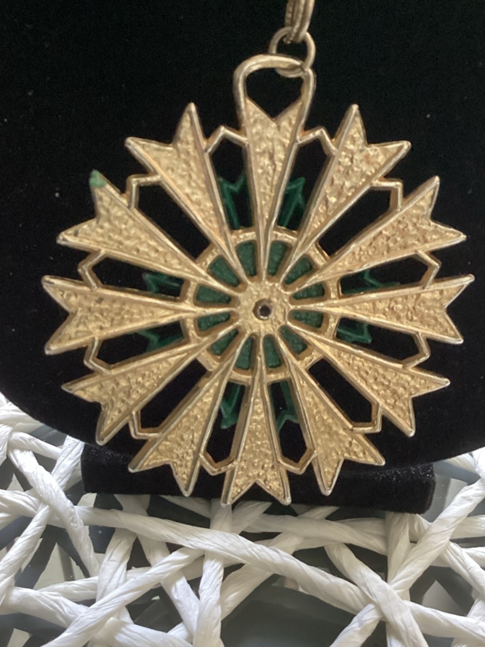 Gold-Tone Red & Green Enamel Starburst Pendant Necklace - Picture 4 of 5